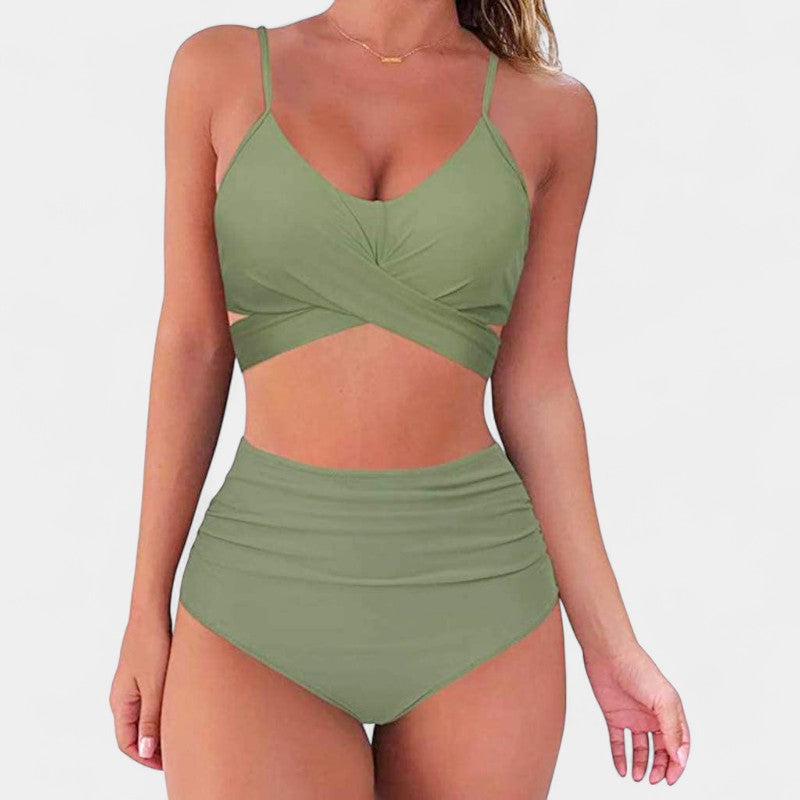 Gleame.-Swimwear-Gleame Badpak - Vrouwelijk tweedelig hoog taille badpak