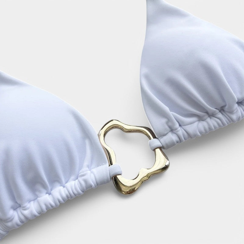 Gleame.-Swimwear-Gleame Bikini - Nieuwe sexy bikini in effen kleur met split en veters