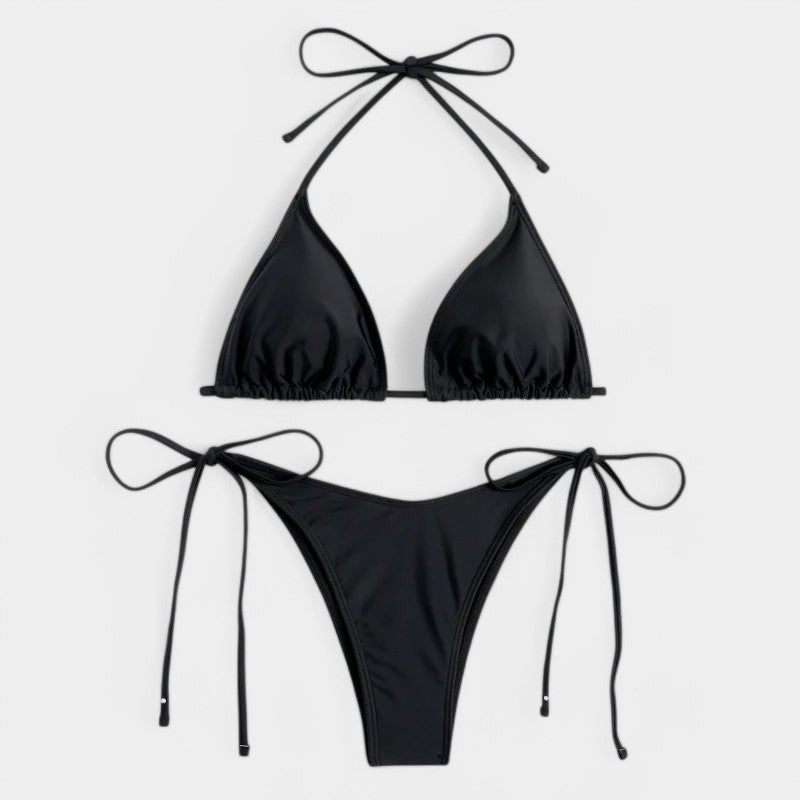 Gleame.-Swimwear-Gleame Bikini set - Dames bikini met zij halter en strik