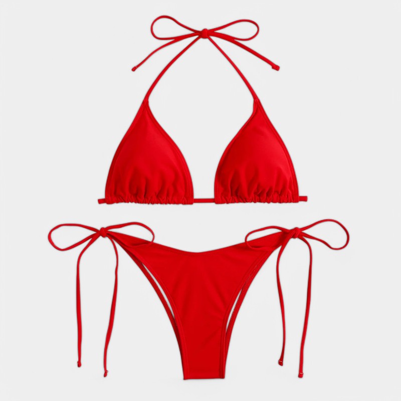 Gleame.-Swimwear-Gleame Bikini set - Dames bikini met zij halter en strik