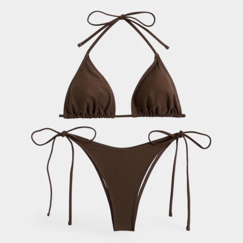 Gleame.-Swimwear-Gleame Bikini set - Dames bikini met zij halter en strik