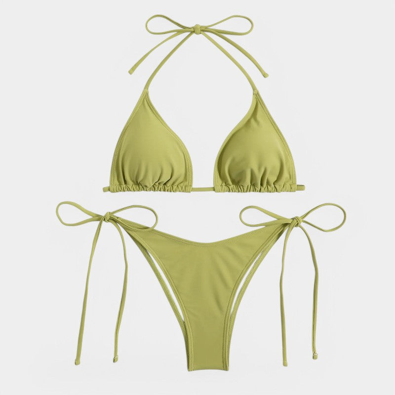 Gleame.-Swimwear-Gleame Bikini set - Dames bikini met zij halter en strik