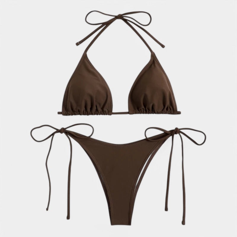 Gleame.-Swimwear-Gleame Bikini set - Dames bikini met zij halter en strik