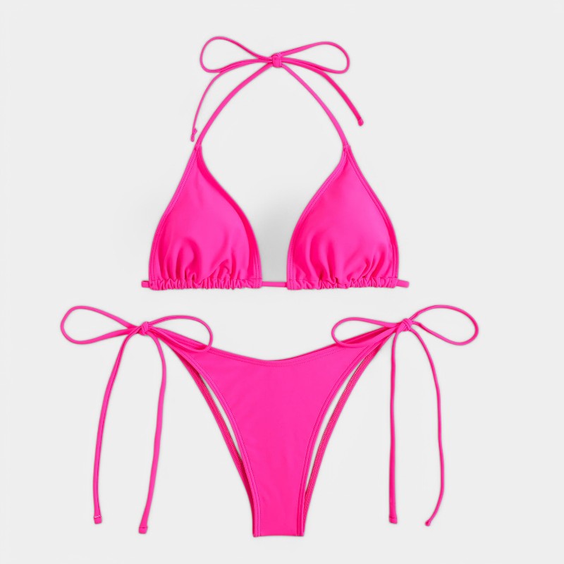 Gleame.-Swimwear-Gleame Bikini set - Dames bikini met zij halter en strik