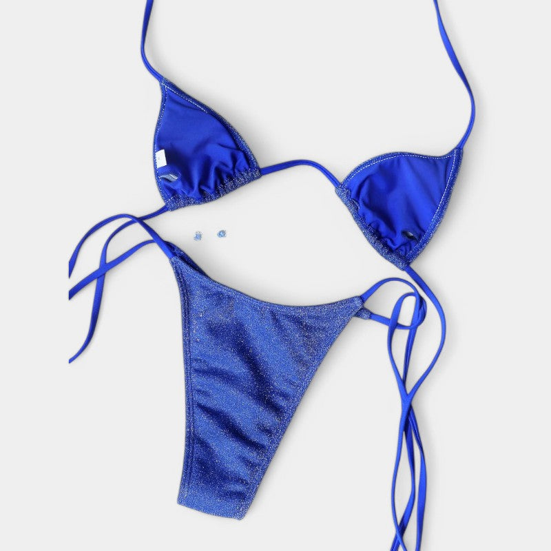 Gleame.-Swimwear-Gleame bikini set - Shiny bikini set met triangle bandage stijl