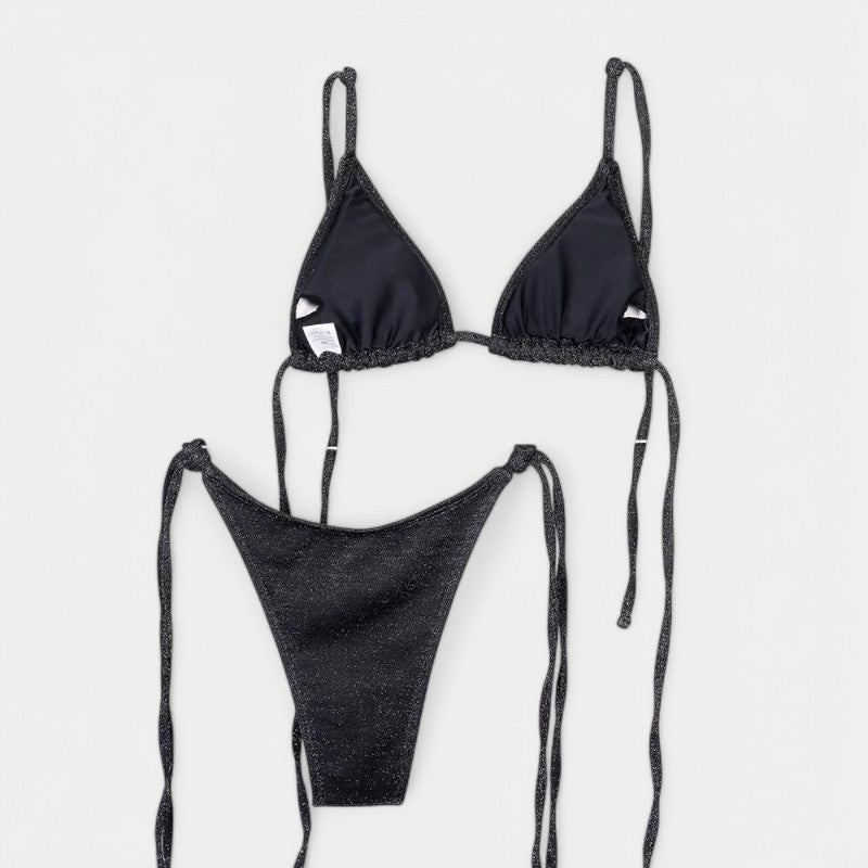 Gleame.-Swimwear-Gleame bikini set - Shiny bikini set met triangle bandage stijl
