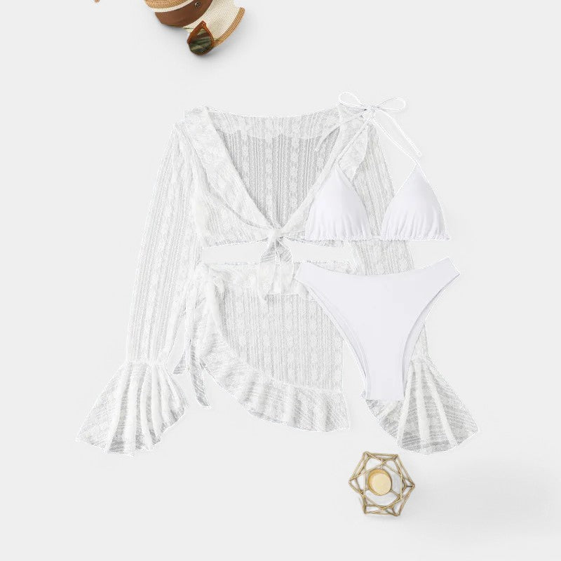 Gleame.-Swimwear-Gleame Bikiniset - Stijlvolle bikini met mesh top en rok