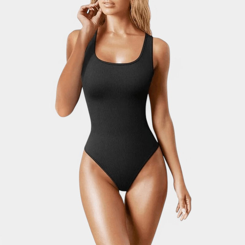 Gleame.-Swimwear-Gleame Bodysuit - Zomerse sexy ribbed top met vierkante hals