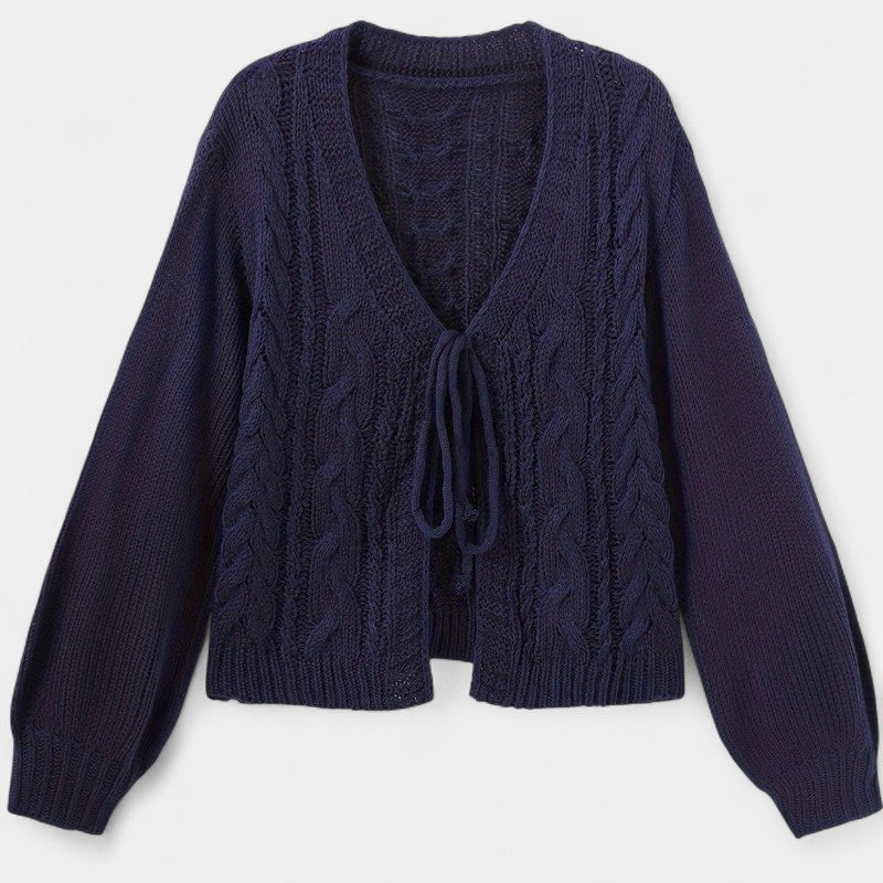 Gleame.-T-shirts & hemden-Gleame Cardigan - Dames lange mouwen V-hals met lantern mouwen