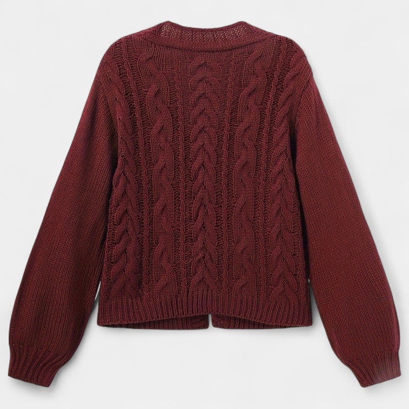 Gleame.-T-shirts & hemden-Gleame Cardigan - Dames lange mouwen V-hals met lantern mouwen