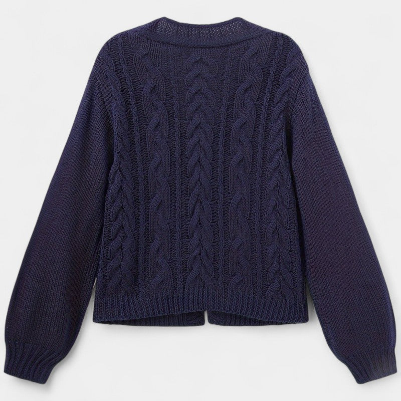 Gleame.-T-shirts & hemden-Gleame Cardigan - Dames lange mouwen V-hals met lantern mouwen