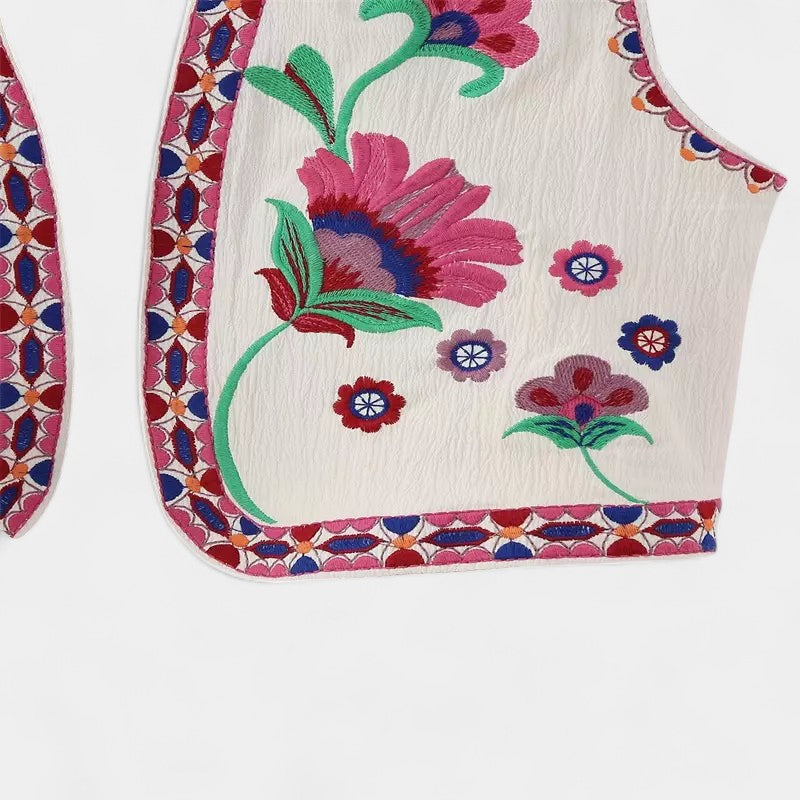 Gleame.-T-shirts & hemden-Gleame Jasje - Dames mouwloos V-hals kort jasje