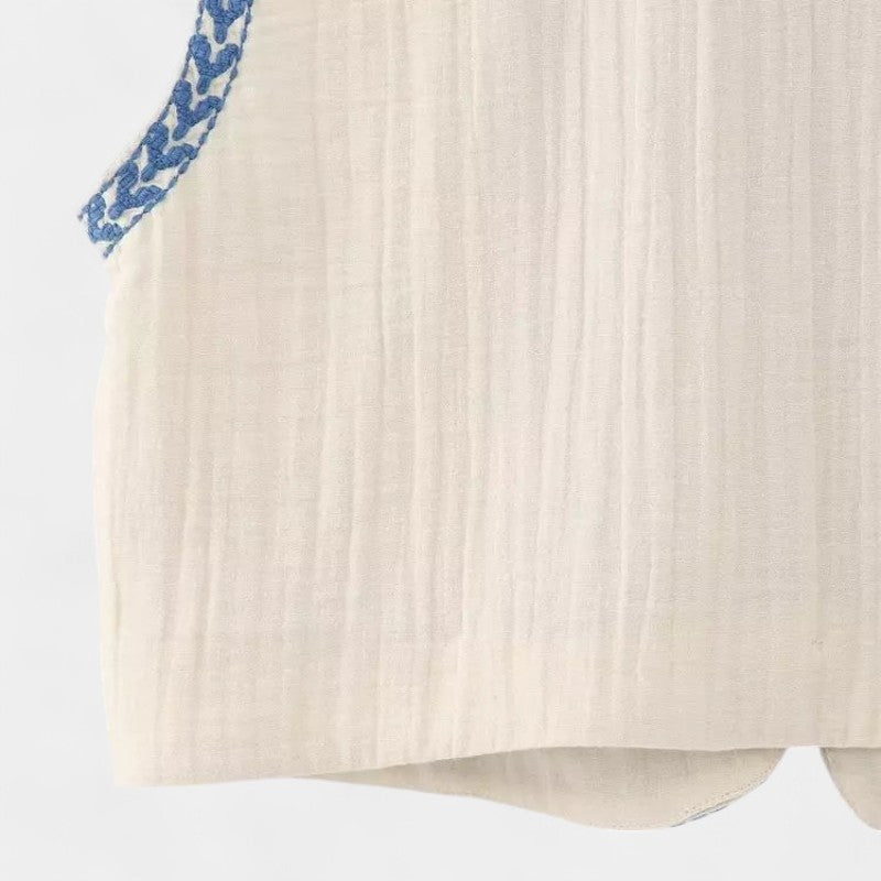 Gleame.-T-shirts & hemden-Gleame Jasje - Dames mouwloos V-hals kort jasje