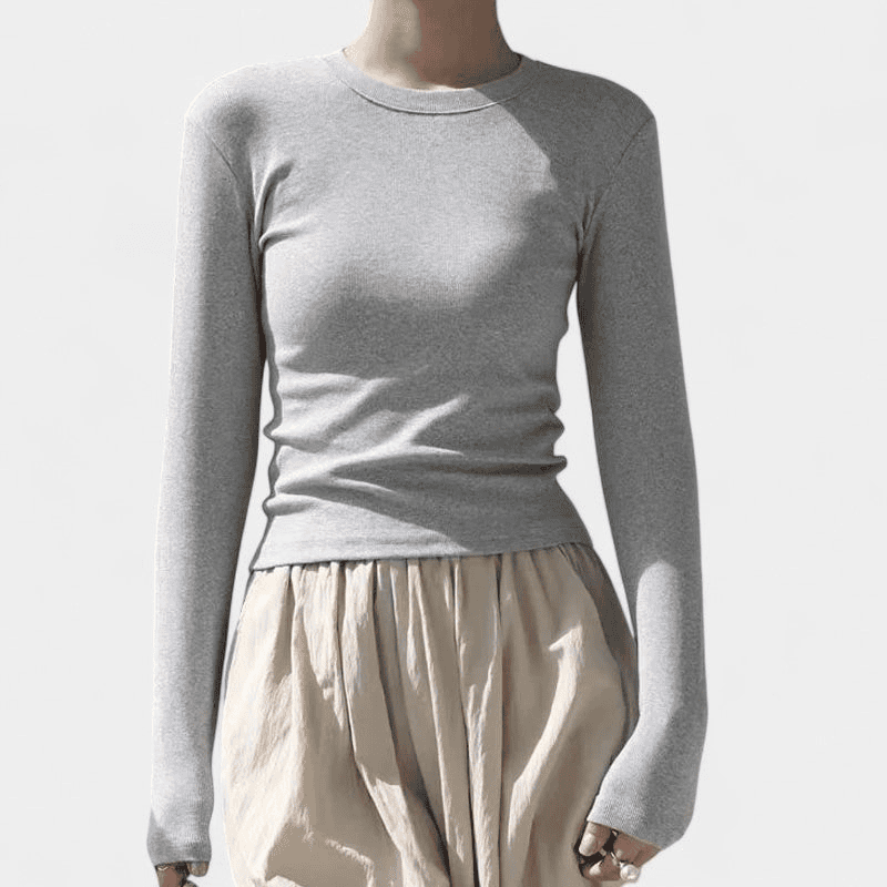 Gleame Shirt met lange mouwen - Dames slim casual effen shirt