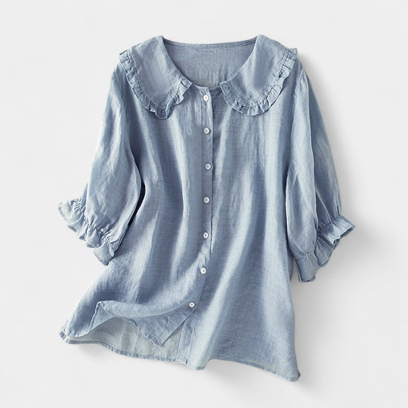 Gleame.-T-shirts & hemden-Gleame Shirts - Casual lange mouw katoen linnen shirts