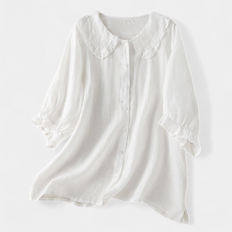 Gleame.-T-shirts & hemden-Gleame Shirts - Casual lange mouw katoen linnen shirts