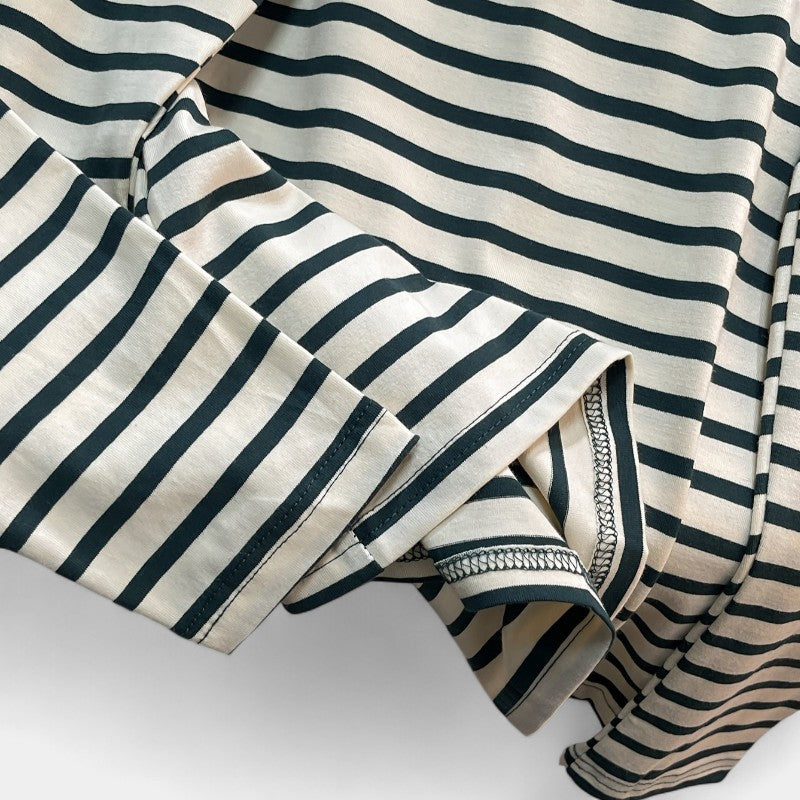 Gleame.-T-shirts & hemden-Gleame T-shirt - Casual T-shirt met gestreepte lange mouwen