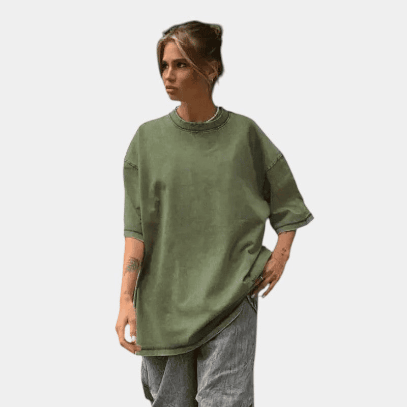 Gleame T-shirt - Oversized casual T-shirt van katoen voor dames