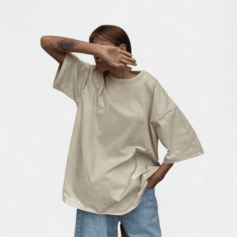 Gleame T-shirt - Oversized casual T-shirt van katoen voor dames