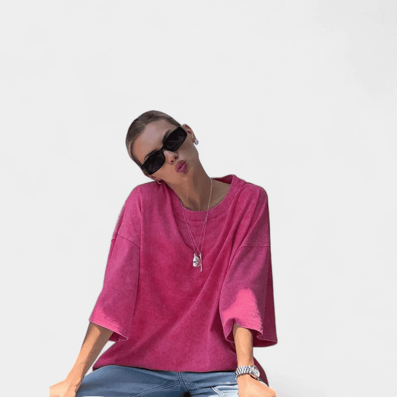 Gleame T-shirt - Oversized casual T-shirt van katoen voor dames