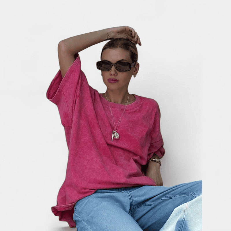 Gleame T-shirt - Oversized casual T-shirt van katoen voor dames