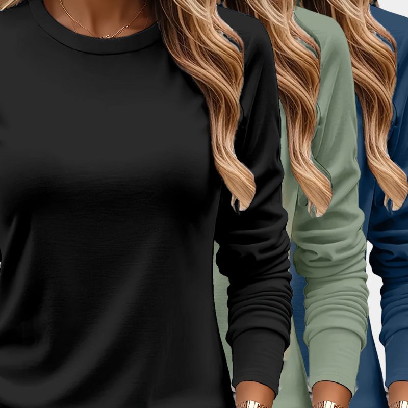 Gleame.-T-shirts & hemden-Gleame T-shirt - Zware casual T-shirt met lange mouwen in verschillende kleuren