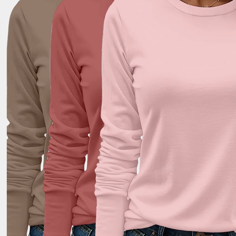 Gleame.-T-shirts & hemden-Gleame T-shirt - Zware casual T-shirt met lange mouwen in verschillende kleuren