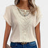 Gleame.-T-shirts & hemden-Gleame Top - Casual dames top met kant en ronde hals