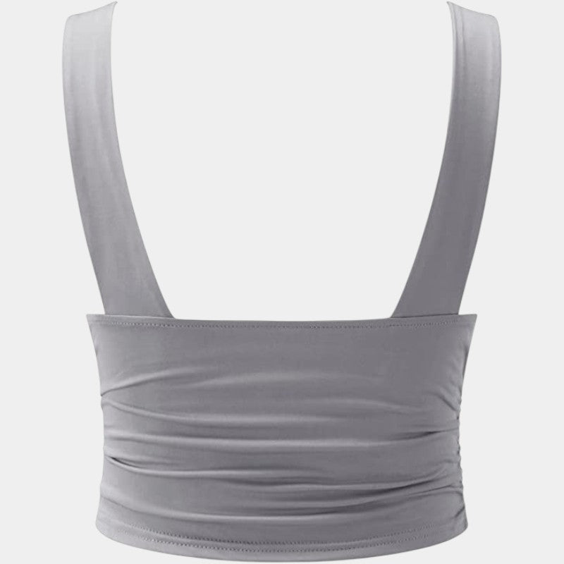 Gleame.-T-shirts & hemden-Gleame Top - Chic dames top met ruches en V-hals