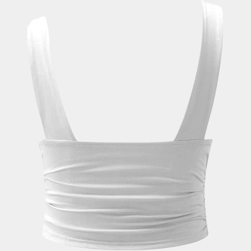 Gleame.-T-shirts & hemden-Gleame Top - Chic dames top met ruches en V-hals