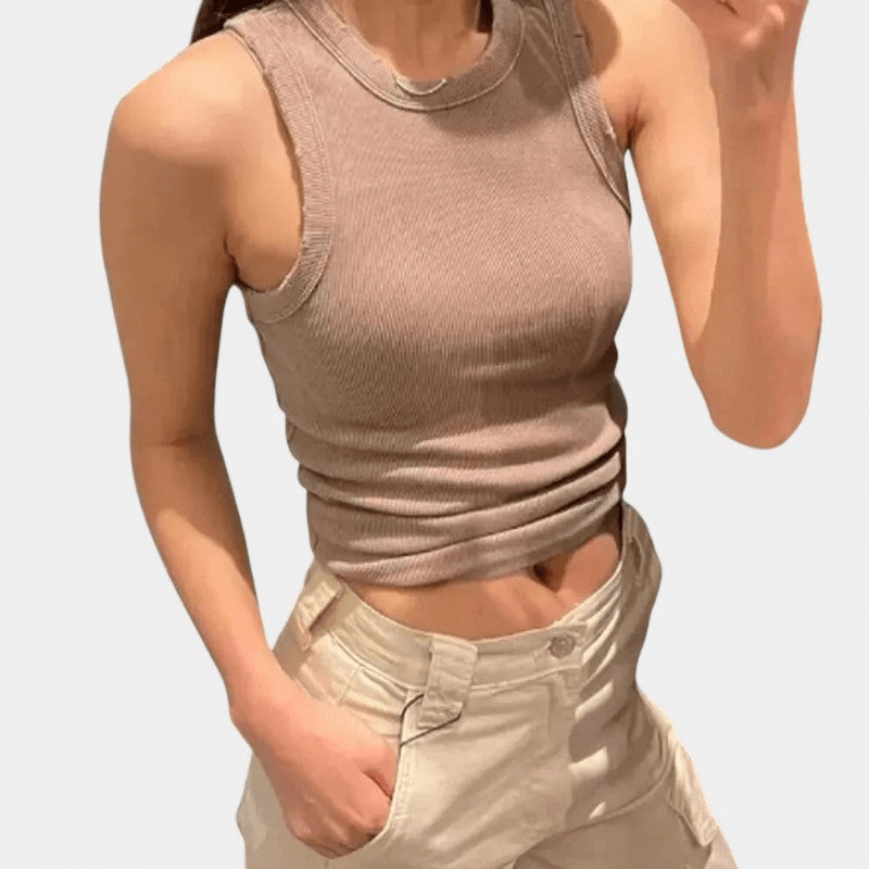 Gleame Top - Dames tanktop met ronde hals