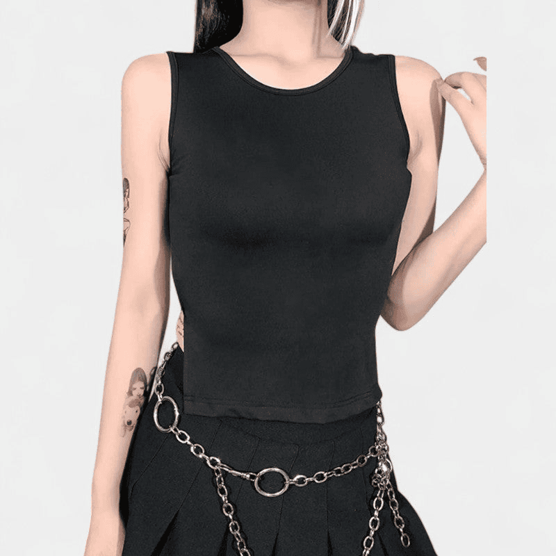 Gleame Top - Dames top met open rug en ronde hals