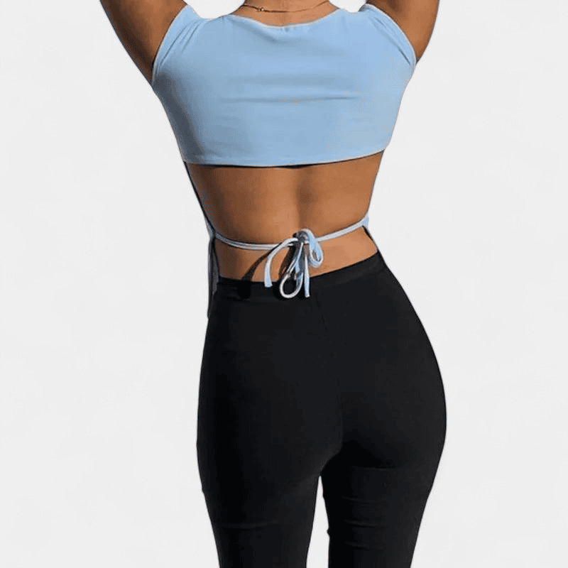 Gleame Top - Dames top met open rug en ronde hals