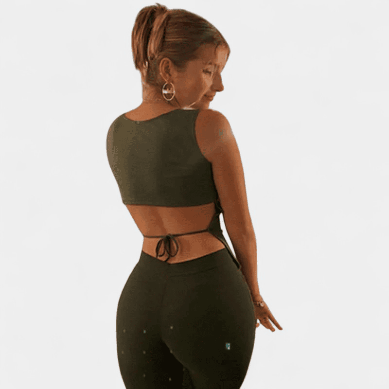 Gleame Top - Dames top met open rug en ronde hals