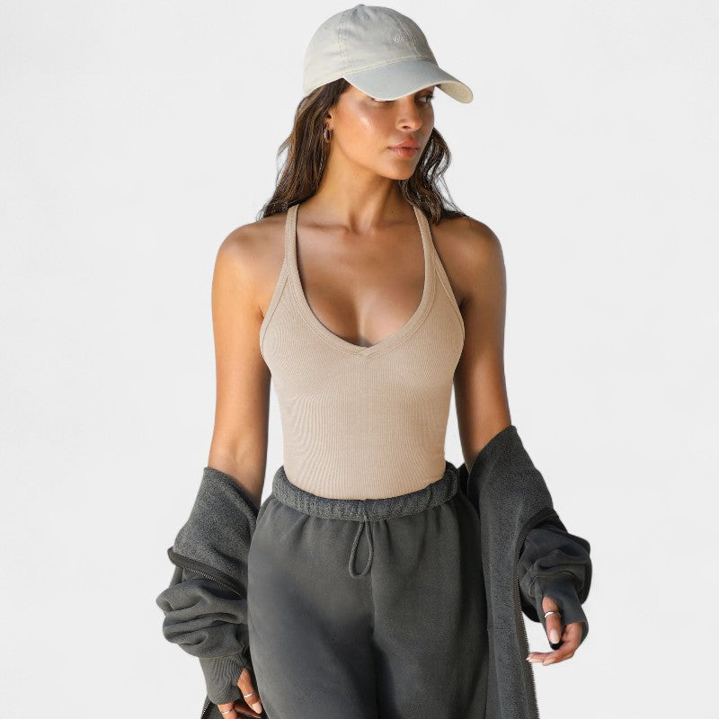 Gleame.-T-shirts & hemden-Gleame Tops - Sexy diepe V-hals mouwloos basis cami top