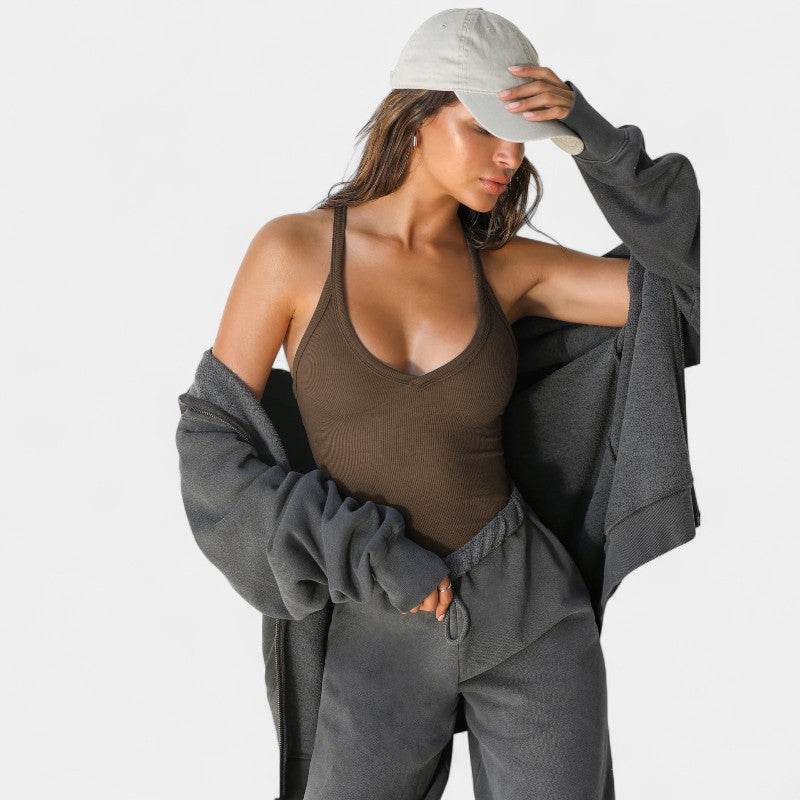 Gleame.-T-shirts & hemden-Gleame Tops - Sexy diepe V-hals mouwloos basis cami top