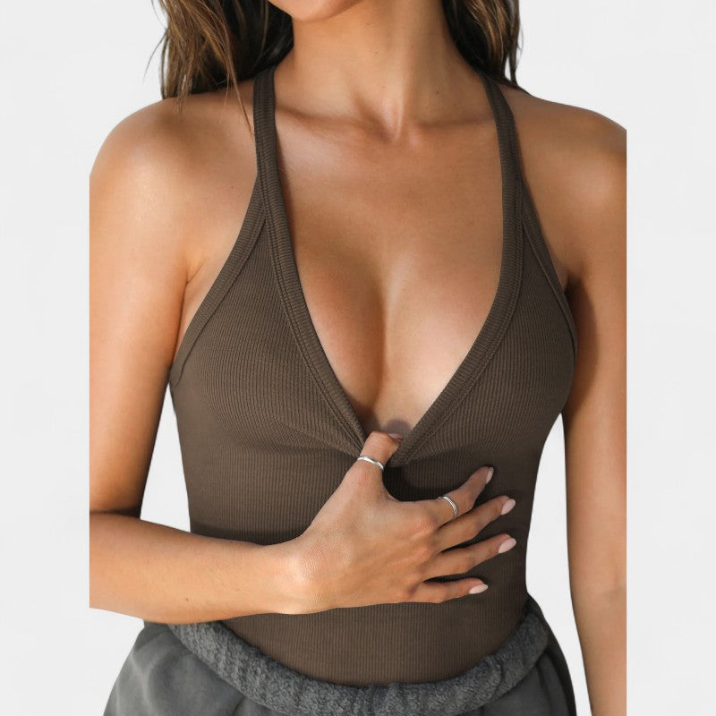 Gleame.-T-shirts & hemden-Gleame Tops - Sexy diepe V-hals mouwloos basis cami top