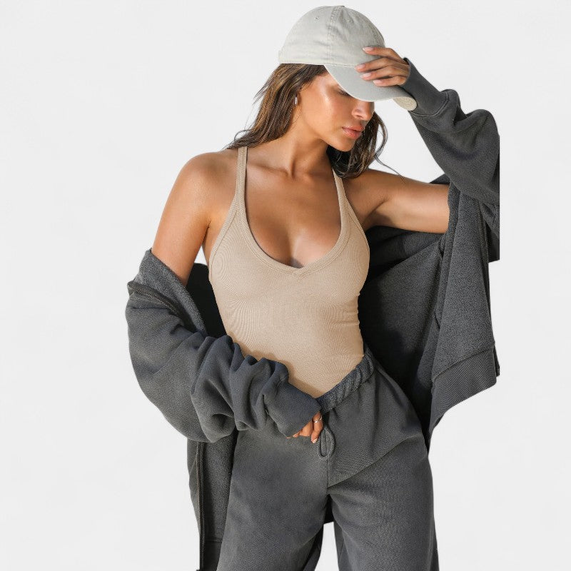 Gleame.-T-shirts & hemden-Gleame Tops - Sexy diepe V-hals mouwloos basis cami top
