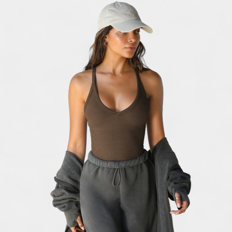 Gleame.-T-shirts & hemden-Gleame Tops - Sexy diepe V-hals mouwloos basis cami top