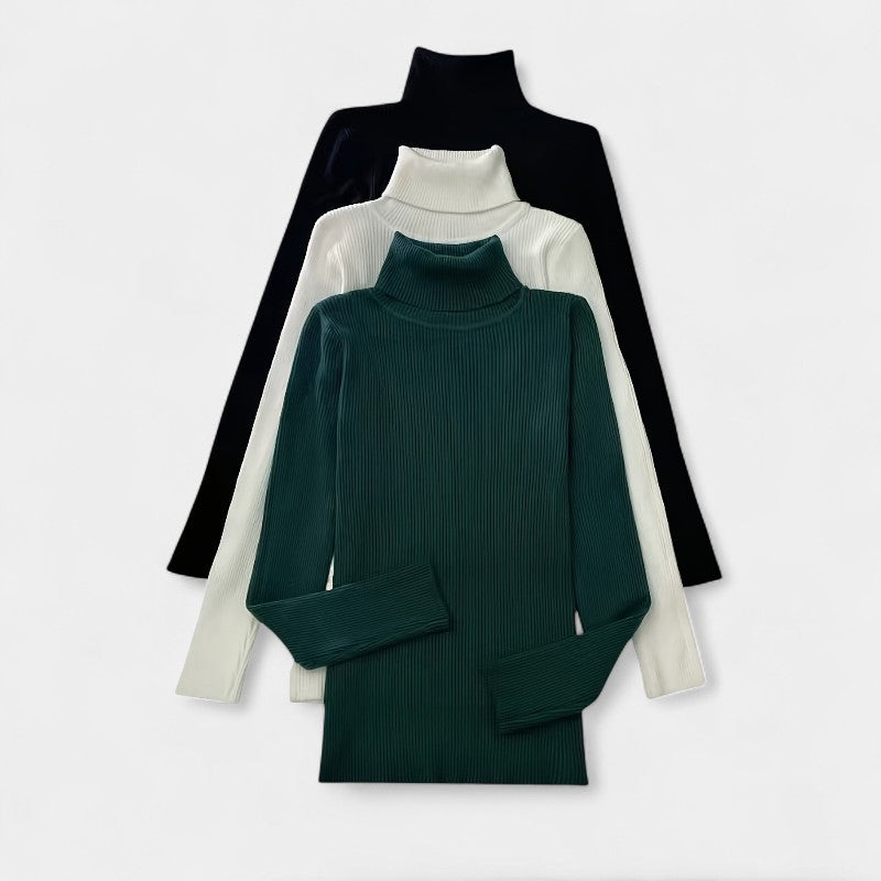 Gleame.-T-shirts & hemden-Gleame trui - casual trui met col en lange mouwen voor dames