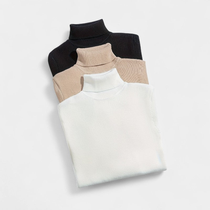 Gleame.-T-shirts & hemden-Gleame trui - casual trui met col en lange mouwen voor dames