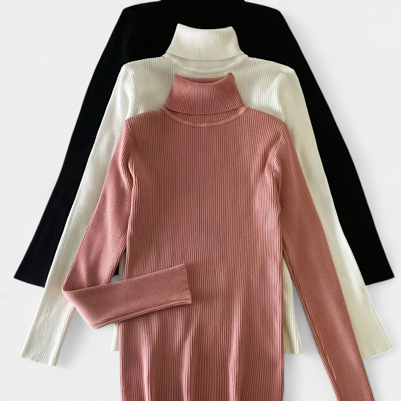 Gleame.-T-shirts & hemden-Gleame trui - casual trui met col en lange mouwen voor dames