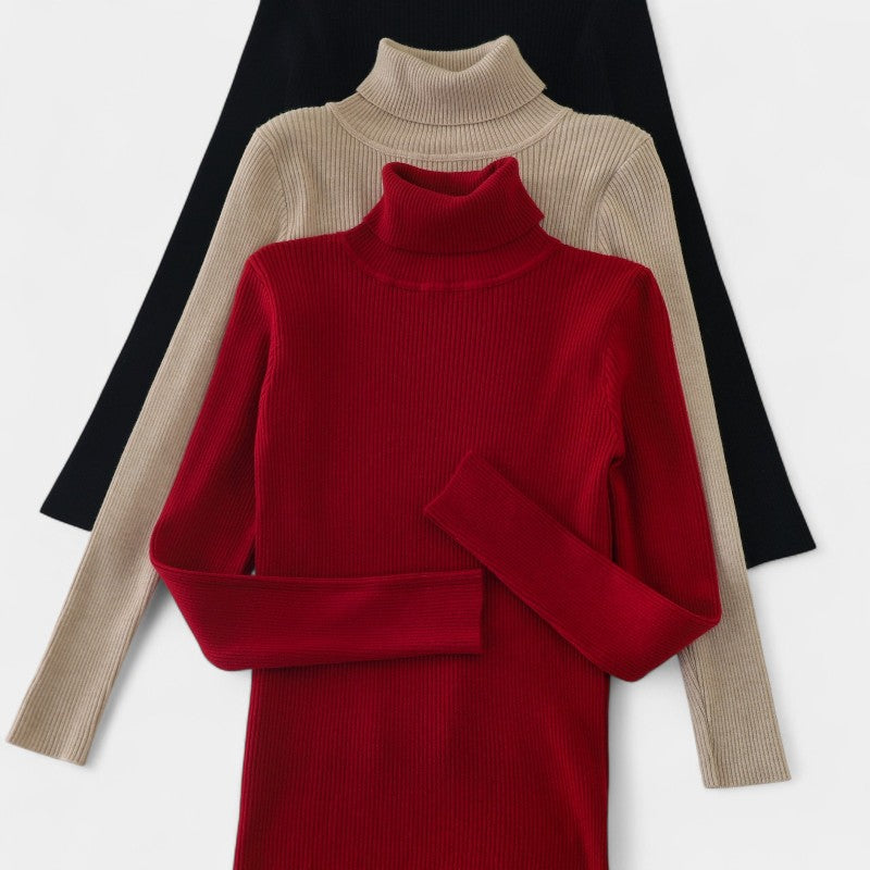 Gleame.-T-shirts & hemden-Gleame trui - casual trui met col en lange mouwen voor dames