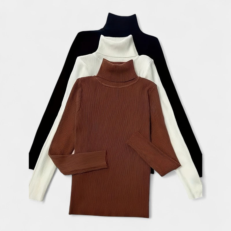 Gleame.-T-shirts & hemden-Gleame trui - casual trui met col en lange mouwen voor dames