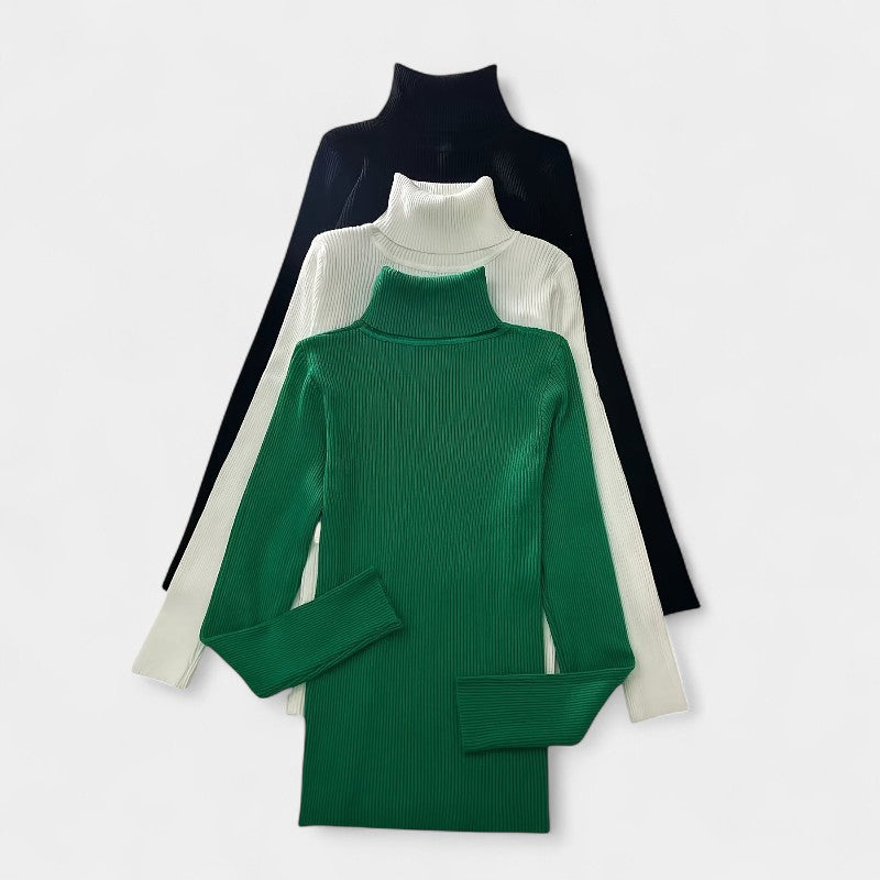 Gleame.-T-shirts & hemden-Gleame trui - casual trui met col en lange mouwen voor dames