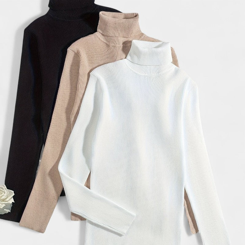 Gleame.-T-shirts & hemden-Gleame trui - casual trui met col en lange mouwen voor dames