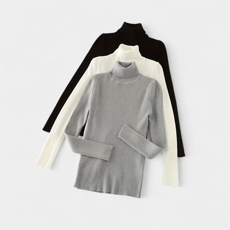 Gleame.-T-shirts & hemden-Gleame trui - casual trui met col en lange mouwen voor dames