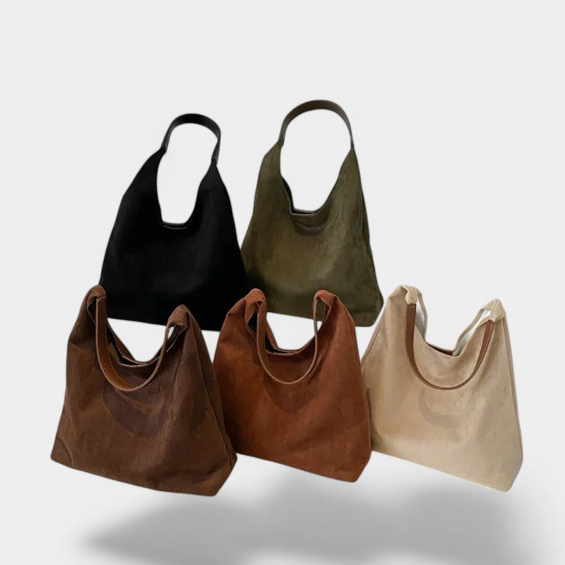 Gleame.-Tassen-Gleame Schoudertas - Suède schoudertas met grote capaciteit