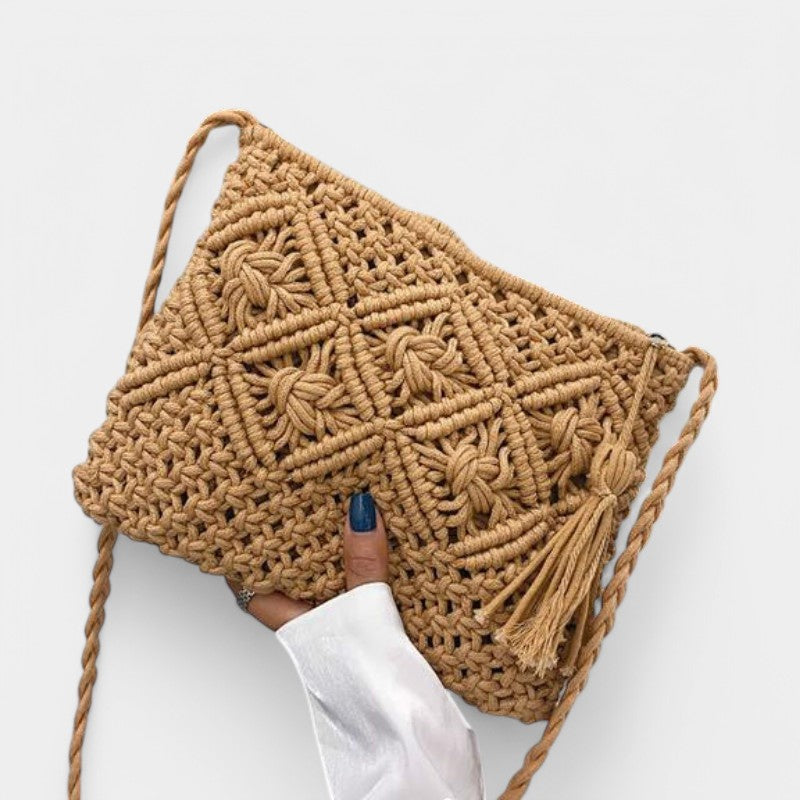 Gleame.-Tassen-Gleame Schoudertas - Woven schoudertas voor een zomerse stijl