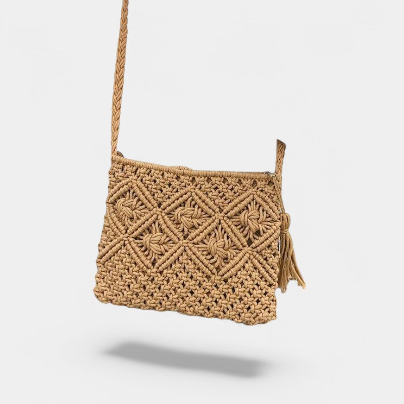 Gleame.-Tassen-Gleame Schoudertas - Woven schoudertas voor een zomerse stijl